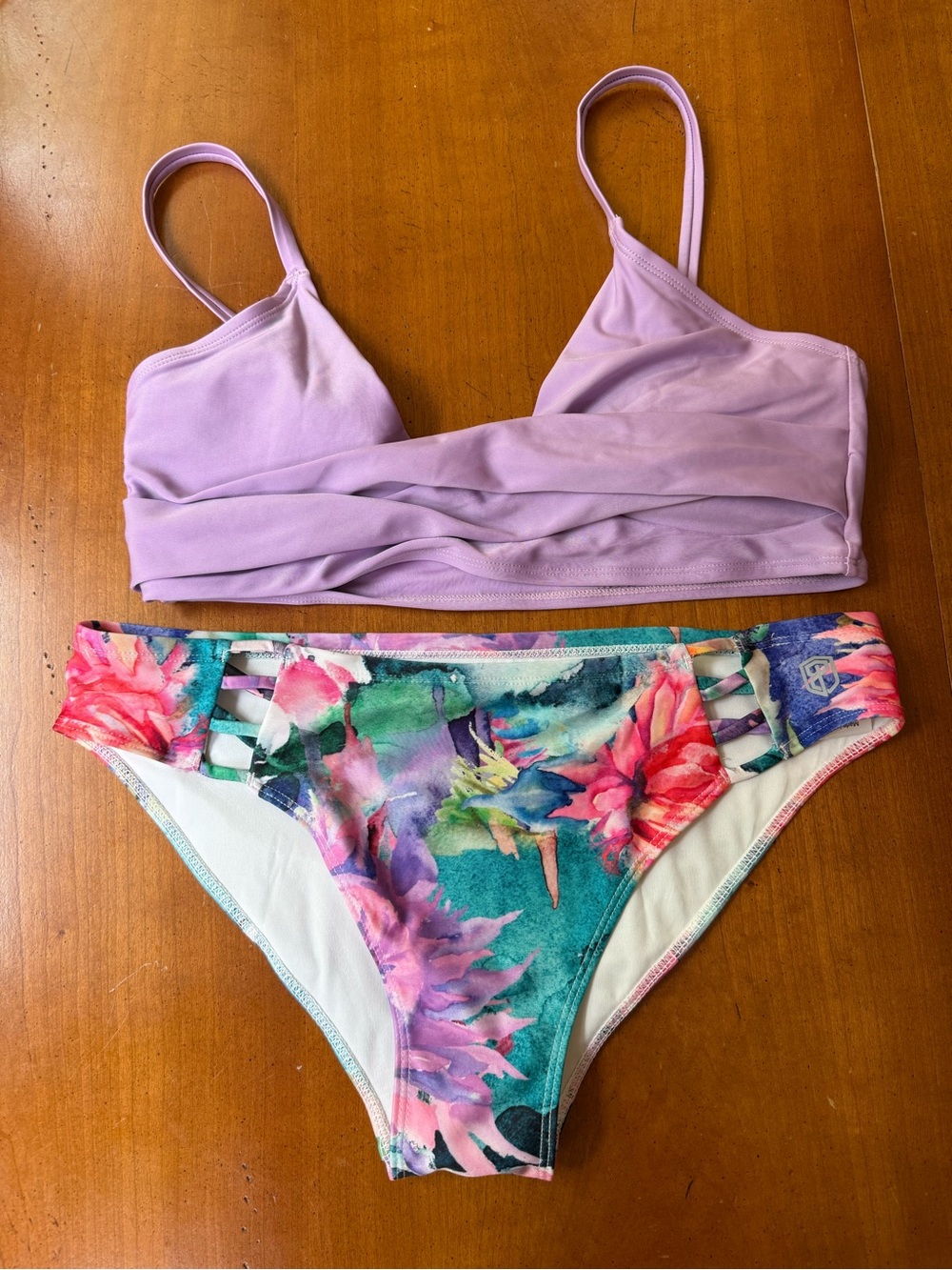 Born Primitive Lilac Bralette with Multicolor Floral Bottom
